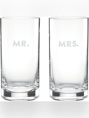 Wedding Decor! Kate Spade x Lenox Darling Point Mr & Mrs Highball Glasses